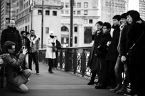 Pose on the bridge, Chicago, by marcorossimusic
