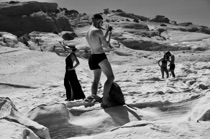 Selfies on the cliff, Sarakiniko, Milos, by marcorossimusic