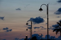 Street lamps and a lighthouse in the sky, Genova, by marcorossimusic Street lamps and a lighthouse in the sky, Genova, by marcorossimusic