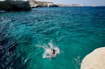 Dive into the green sea, Milos, by marcorossimusic