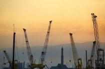 Lanterna among the cranes, Genova, by marcorossimusic