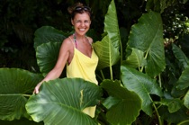 Colocasia and my wife, Praslin, Seychelles, by marcorossimusic