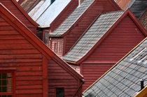 Roofs in Bergen, Norway, by marcorossimusic